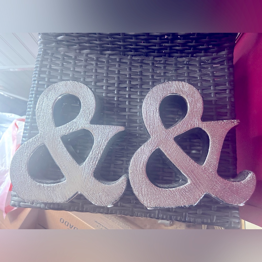 Silver Ampersand Decor Set